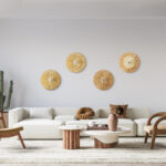 GloboStar® COLOMBO 02277 Boho Επιτοίχιο Φωτιστικό Απλίκα Μονόφωτο 1 x E27 IP20 Μπεζ Ράφια - Μ40 x Π40 x Υ9cm - Image 7