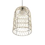 GLOBOSTAR® NETI 205-0025 Boho Κρεμαστό Φωτιστικό Οροφής με Ντουί 1 x E27 AC 220-240V IP20 - Μπεζ - M35 x Π35 x Υ63cm - Image 5