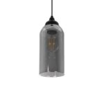 GLOBOSTAR® TUBE 206-0030 Μοντέρνο Κρεμαστό Φωτιστικό Οροφής με Ντουί 1 x E27 AC 220-240V IP20 - Μαύρο Φιμέ - Μ10 x Π10 x Υ24cm