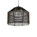 GLOBOSTAR® VORK 205-0027 Boho Κρεμαστό Φωτιστικό Οροφής με Ντουί 1 x E27 AC 220-240V IP20 - Μαύρο - M40 x Π40 x Υ36cm