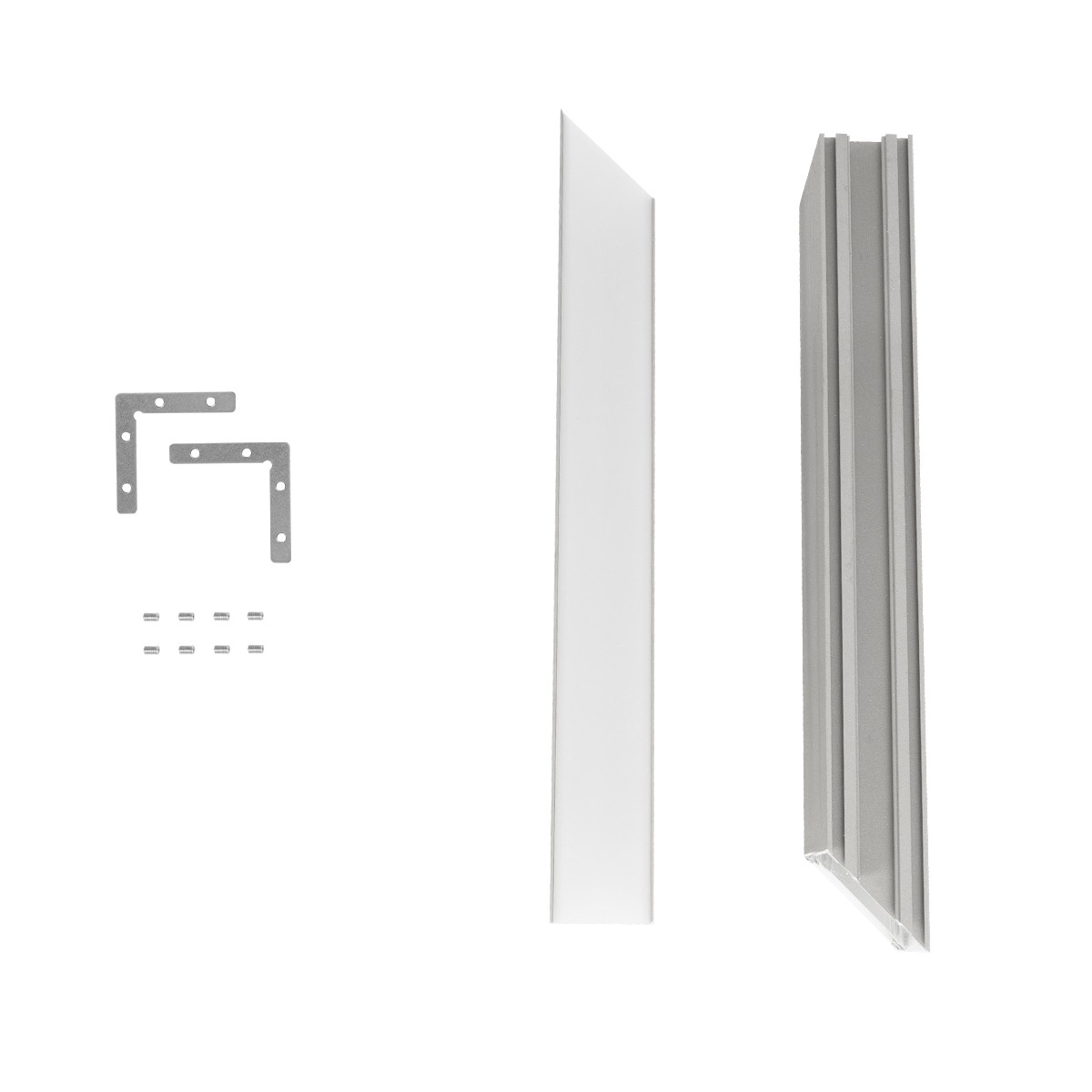 GLOBOSTAR® ALP-CORNER-SIDE90 LUMILINE 61768 Επιφανειακό / Κρεμαστό Προφίλ Αλουμινίου Γωνία με Λευκό Γαλακτερό Πατητό Κάλυμμα για Ταινίες LED IP20 - Γκρι Ανθρακί Ματ - Μ30 x Π3.5 x Υ7cm - Image 7