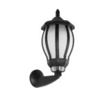 GloboStar® VERDI 203-0229 Vintage Επιτοίχιο Φωτιστικό Φαναράκι Μονόφωτο 1 x E27 IP44 Μαύρο Πλαστικό Σώμα - Μ23 x Π17 x Υ40cm