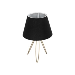 GloboStar® TRIP 204-0085 Μοντέρνο Eπιτραπέζιο Φωτιστικό Μονόφωτο 1 x E27 IP20 Χρυσό Μέταλλο με Λευκό Ύφασμα - Μ22 x Π22 x Υ33cm