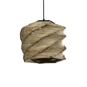 GLOBOSTAR® HUSLE 205-0045 Boho Κρεμαστό Φωτιστικό Οροφής με Ντουί 1 x E27 AC 220-240V IP20 - Μπεζ - M30 x Π30 x Υ28cm