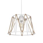 GloboStar® JUTE 203-0091 Μοντέρνο Κρεμαστό Φωτιστικό Σχοινί Μονόφωτο 1 x E27 IP20 Λευκό Μεταλλό με Μπεζ Σχοινί - Μ30 x Π30 x Υ23cm