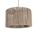 GLOBOSTAR® ZYLINDER 205-0022 Boho Κρεμαστό Φωτιστικό Οροφής με Ντουί 1 x E27 AC 220-240V IP20 - Μπεζ - M50 x Π50 x Υ32cm