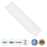 GloboStar® 60212 Χωνευτό LED Panel Milky Super Slim 120x30cm 48W 4800lm 120° CRI≥80Ra UGR<19 AC 220-240V IP20 Μ120 x Π30 x Υ1.5cm - Ψυχρό Λευκό 6000K - TÜV Certified Driver - 5 Years Warranty