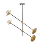 GloboStar® JOLIET 999-0044 Μοντέρνο Φωτιστικό Οροφής Πλέγμα Πολύφωτο 4 x G9 IP20 Μαύρο & Χρυσό Μέταλλο - Μ93 x Π20 x Υ106cm - Image 4
