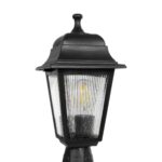 GloboStar® SOLME 203-0210 Vintage Επιδαπέδιο Φωτιστικό Φαναράκι Μονόφωτο 1 x E27 IP44 Μαύρο Πλαστικό Σώμα - Μ15 x Π15 x Υ38cm - Image 6