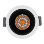 GloboStar® PLUTO-S 60247 Χωνευτό LED Spot Downlight TrimLess Φ6.4cm 7W 875lm 38° AC 220-240V IP20 Φ6.4 x Υ4.9cm - Στρόγγυλο - Λευκό με Μαύρο Κάτοπτρο & Anti-Glare HoneyComb - Θερμό Λευκό 2700K - Bridgelux COB - 5 Years Warranty - Image 5
