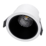 GloboStar® PLUTO-M 60252 Χωνευτό LED Spot Downlight TrimLess Φ8.4cm 10W 1300lm 38° AC 220-240V IP20 Φ8.4 x Υ5.9cm - Στρόγγυλο - Λευκό με Μαύρο Κάτοπτρο & Anti-Glare HoneyComb - Φυσικό Λευκό 4500K - Bridgelux COB - 5 Years Warranty - Image 2