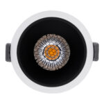 GloboStar® PLUTO-M 60253 Χωνευτό LED Spot Downlight TrimLess Φ8.4cm 10W 1250lm 38° AC 220-240V IP20 Φ8.4 x Υ5.9cm - Στρόγγυλο - Λευκό με Μαύρο Κάτοπτρο & Anti-Glare HoneyComb - Θερμό Λευκό 2700K - Bridgelux COB - 5 Years Warranty - Image 5