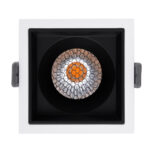 GloboStar® PLUTO-M 60271 Χωνευτό LED Spot Downlight TrimLess Μ8.4xΠ8.4cm 10W 1250lm 38° AC 220-240V IP20 Μ8.4 x Π8.4 x Υ5.9cm - Τετράγωνο - Λευκό με Μαύρο Κάτοπτρο & Anti-Glare HoneyComb - Θερμό Λευκό 2700K - Bridgelux COB - 5 Years Warranty - Image 5