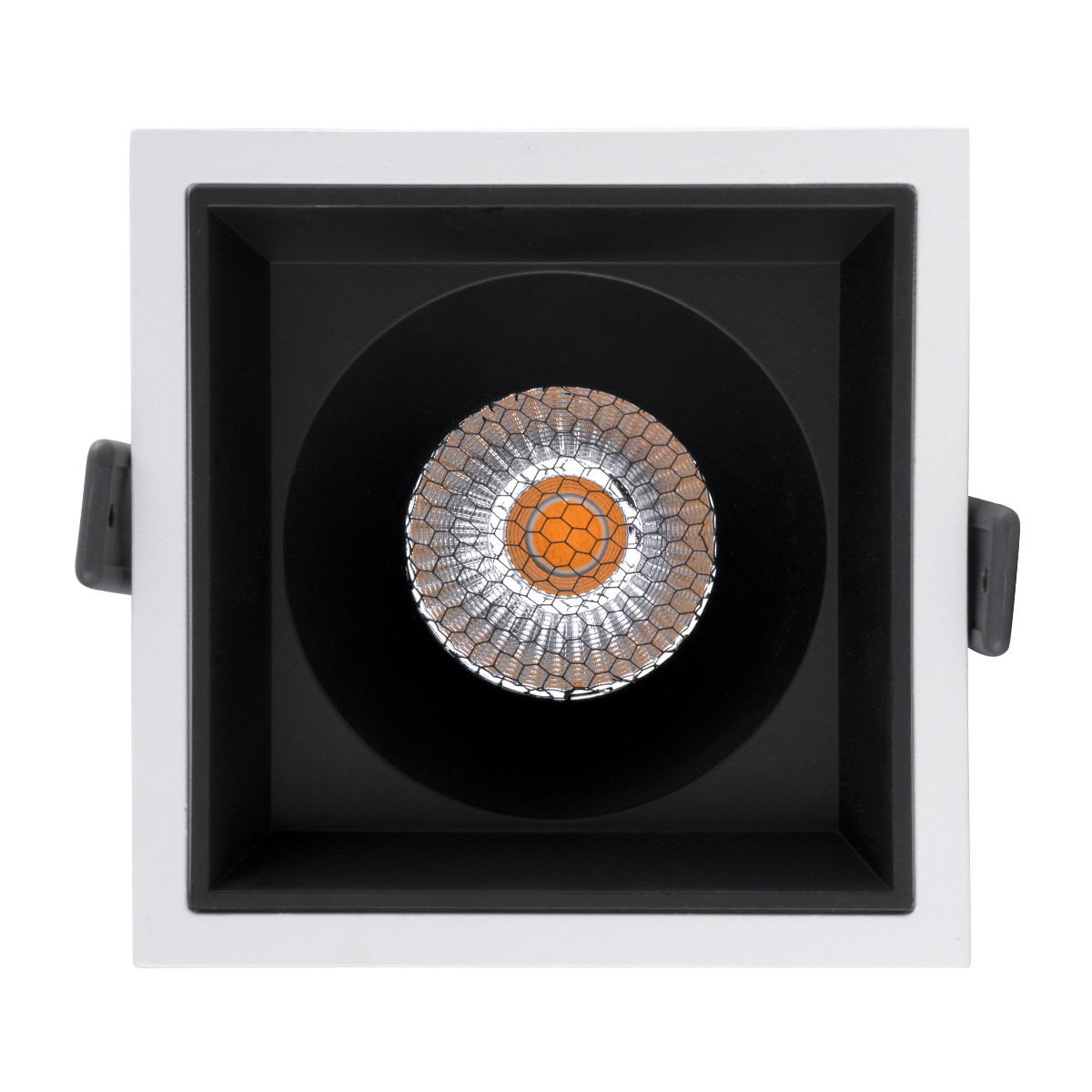 GloboStar® PLUTO-B 60277 Χωνευτό LED Spot Downlight TrimLess Μ10.4xΠ10.4cm 15W 1875lm 38° AC 220-240V IP20 Μ10.4 x Π10.4 x Υ6.5cm - Τετράγωνο - Λευκό με Μαύρο Κάτοπτρο & Anti-Glare HoneyComb - Θερμό Λευκό 2700K - Bridgelux COB - 5 Years Warranty - Image 5