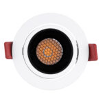 GloboStar® LEO-R 60282 Χωνευτό LED Spot Downlight TrimLess Φ8.5cm 10W 1300lm 38° AC 220-240V IP20 Φ8.5 x Υ6.6cm - Στρόγγυλο - Κινούμενο - Λευκό με Μαύρο Κάτοπτρο & Anti-Glare HoneyComb - Φυσικό Λευκό 4500K - Bridgelux COB - 5 Years Warranty - Image 7