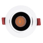 GloboStar® LEO-R 60283 Χωνευτό LED Spot Downlight TrimLess Φ8.5cm 10W 1250lm 38° AC 220-240V IP20 Φ8.5 x Υ6.6cm - Στρόγγυλο - Κινούμενο - Λευκό με Μαύρο Κάτοπτρο & Anti-Glare HoneyComb - Θερμό Λευκό 2700K - Bridgelux COB - 5 Years Warranty - Image 7