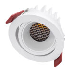 GloboStar® LEO-R 60284 Χωνευτό LED Spot Downlight TrimLess Φ8.5cm 10W 1300lm 38° AC 220-240V IP20 Φ8.5 x Υ6.6cm - Στρόγγυλο - Κινούμενο - Λευκό & Anti-Glare HoneyComb - Φυσικό Λευκό 4500K - Bridgelux COB - 5 Years Warranty - Image 2