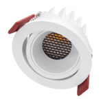 GloboStar® LEO-R 60285 Χωνευτό LED Spot Downlight TrimLess Φ8.5cm 10W 1250lm 38° AC 220-240V IP20 Φ8.5 x Υ6.6cm - Στρόγγυλο - Κινούμενο - Λευκό & Anti-Glare HoneyComb - Θερμό Λευκό 2700K - Bridgelux COB - 5 Years Warranty - Image 2