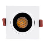 GloboStar® LEO-SQ 60288 Χωνευτό LED Spot Downlight TrimLess Μ8.5xΠ8.5cm 10W 1300lm 38° AC 220-240V IP20 Μ8.5 x Π8.5 x Υ6.6cm - Τετράγωνο - Κινούμενο - Λευκό με Μαύρο Κάτοπτρο & Anti-Glare HoneyComb - Φυσικό Λευκό 4500K - Bridgelux COB - 5 Years Warranty - Image 7