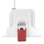 GloboStar® LEO-SQ 60289 Χωνευτό LED Spot Downlight TrimLess Μ8.5xΠ8.5cm 10W 1250lm 38° AC 220-240V IP20 Μ8.5 x Π8.5 x Υ6.6cm - Τετράγωνο - Κινούμενο - Λευκό με Μαύρο Κάτοπτρο & Anti-Glare HoneyComb - Θερμό Λευκό 2700K - Bridgelux COB - 5 Years Warranty - Image 4