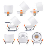 GloboStar® OMEGA-R 60295 Χωνευτό LED Spot Downlight TrimLess Φ10cm 12W 1500lm 36° AC 220-240V IP20 Φ10 x Υ8.2cm - Στρόγγυλο - Λευκό - Θερμό Λευκό 2700K - Bridgelux COB - 5 Years Warranty - Image 3