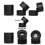 GloboStar® OMEGA-S 60301 Επιφανειακό LED Spot Downlight Φ10cm 12W 1500lm 36° AC 220-240V IP20 Φ10 x Υ10.5cm - Στρόγγυλο - Μαύρο - Θερμό Λευκό 2700K - Bridgelux COB - 5 Years Warranty - Image 3