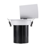 GloboStar® VIRGO-M 60307 Χωνευτό LED Spot Downlight TrimLess Φ11cm 12W 1500lm 36° AC 220-240V IP20 Φ11cm x Υ11.5cm - Στρόγγυλο - Λευκό με Μαύρο Κάτοπτρο - Θερμό Λευκό 2700K - Bridgelux COB - 5 Years Warranty - Image 8