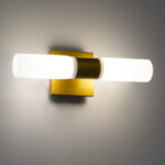 GloboStar® ANAIS 60409 Μοντέρνο Φωτιστικό Τοίχου - Απλίκα Καθρέπτη Μπάνιου - Πίνακα 2 x G9 270° AC 220-240V IP44 Μ34 x Π12 x Υ11cm - Χρυσό - 5 Χρόνια Εγγύηση - Image 8