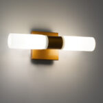 GloboStar® ANAIS 60411 Μοντέρνο Φωτιστικό Τοίχου - Απλίκα Καθρέπτη Μπάνιου - Πίνακα 2 x G9 270° AC 220-240V IP44 Μ34 x Π12 x Υ11cm - Χάλκινο - 5 Χρόνια Εγγύηση - Image 8