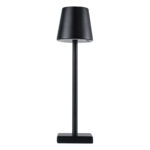 GloboStar® NEGA 60473 Μοντέρνο Επιτραπέζιο Φωτιστικό Πορτατίφ LED 2.2W 154lm 360° DC 5V Επαναφορτιζόμενο με Μπαταρία Li-ion 4000mAh - Διακόπτη Αφής - Θερμό Λευκό 2700K - Dimmable - D10 x H39cm - Μαύρο - 2 Years Warranty - Image 2