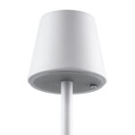 GloboStar® NEGA 60474 Μοντέρνο Επιτραπέζιο Φωτιστικό Πορτατίφ LED 2.2W 154lm 360° DC 5V Επαναφορτιζόμενο με Μπαταρία Li-ion 4000mAh - Διακόπτη Αφής - Θερμό Λευκό 2700K - Dimmable - D10 x H39cm - Λευκό - 2 Years Warranty - Image 8