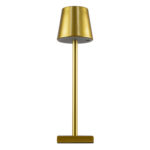 GloboStar® NEGA 60475 Μοντέρνο Επιτραπέζιο Φωτιστικό Πορτατίφ LED 2.2W 154lm 360° DC 5V Επαναφορτιζόμενο με Μπαταρία Li-ion 4000mAh - Διακόπτη Αφής - Θερμό Λευκό 2700K - Dimmable - D10 x H39cm - Χρυσό - 2 Years Warranty - Image 4