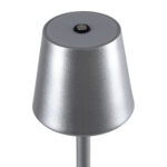 GloboStar® NEGA 60476 Μοντέρνο Επιτραπέζιο Φωτιστικό Πορτατίφ LED 2.2W 154lm 360° DC 5V Επαναφορτιζόμενο με Μπαταρία Li-ion 4000mAh - Διακόπτη Αφής - Θερμό Λευκό 2700K - Dimmable - D10 x H39cm - Ασημί - 2 Years Warranty - Image 7