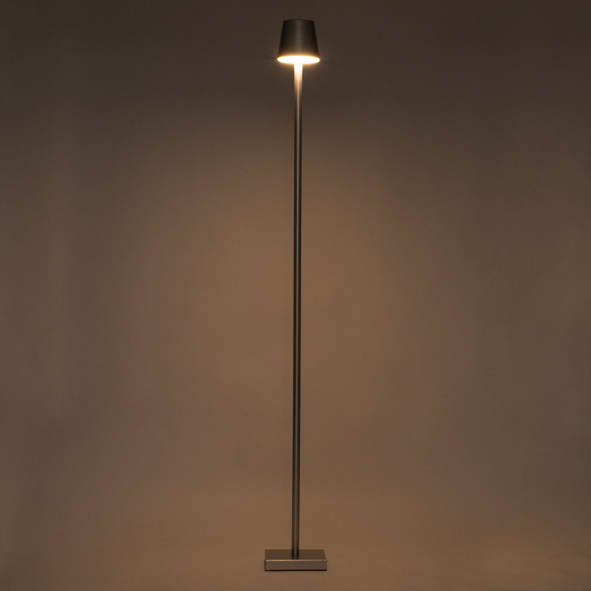 GloboStar® NEGA 60480 Μοντέρνο Επιδαπέδιο Φωτιστικό LED 2.2W 154lm 360° DC 5V Επαναφορτιζόμενο με Μπαταρία Li-ion 4000mAh - Διακόπτη Αφής - Θερμό Λευκό 2700K - Dimmable - D10 x H135cm - Ασημί - 2 Years Warranty - Image 3