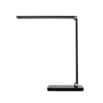 GLOBOSTAR® TEBLA 60482 Μοντέρνο Επιτραπέζιο Φωτιστικό Γραφείου με Ασύρματη Φόρτιση 5W 1A LED 5W 500lm 120° AC 220-240V IP20 Ρυθμιζόμενο Λευκό CCT με Αφή 2700K/4500K/6000K Dimmable - Bridgelux SMD Chip - Μαύρο - Μ11 x Π31 x Υ52cm - 2 Χρόνια Εγγύηση