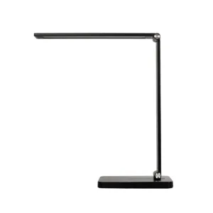 GLOBOSTAR® TEBLA 60482 Μοντέρνο Επιτραπέζιο Φωτιστικό Γραφείου με Ασύρματη Φόρτιση 5W 1A LED 5W 500lm 120° AC 220-240V IP20 Ρυθμιζόμενο Λευκό CCT με Αφή 2700K/4500K/6000K Dimmable - Bridgelux SMD Chip - Μαύρο - Μ11 x Π31 x Υ52cm - 2 Χρόνια Εγγύηση