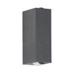 GloboStar® LINOR 60528 Φωτιστικό Τοίχου - Απλίκα Αρχιτεκτονικού Φωτισμού Εσωτερικού/Εξωτερικού Χώρου Up & Down LED 10W 1000lm 60° AC220-240V Αδιάβροχο IP65 - Σώμα Αλουμινίου & Tempered Glass - Μ12.5 x Π6 x Υ4cm - Θερμό Λευκό 2700K - Γκρι Ανθρακί - Bridgelux Chip - 5 Years Warranty - Image 2