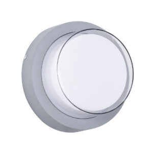 GLOBOSTAR® NEXUS 60762 Φωτιστικό Τοίχου - Απλίκα Εσωτερικού/Εξωτερικού Χώρου LED 10W 1050lm 120° AC175-265V Αδιάβροχο IP65 - Πλαστικό Σώμα - Φυσικό λευκό 4500K - Φ17 x Υ9cm - Γκρι - Bridgelux Chip - 3 Χρόνια Εγγύηση