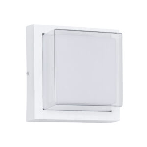 GLOBOSTAR® NEXUS 60769 Φωτιστικό Τοίχου - Απλίκα Εσωτερικού/Εξωτερικού Χώρου LED 10W 1050lm 120° AC175-265V Αδιάβροχο IP65 - Πλαστικό Σώμα - Φυσικό λευκό 4500K - Μ17 x Π17 x Υ9cm - Λευκό - Bridgelux Chip - 3 Χρόνια Εγγύηση