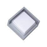 GLOBOSTAR® APEX 60771 Φωτιστικό Τοίχου - Απλίκα Εσωτερικού/Εξωτερικού Χώρου LED 10W 1050lm 120° AC175-265V Αδιάβροχο IP65 - Πλαστικό Σώμα - Φυσικό λευκό 4500K - Μ17 x Π17 x Υ9cm - Γκρι - Bridgelux Chip - 3 Χρόνια Εγγύηση