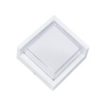 GLOBOSTAR® APEX 60772 Φωτιστικό Τοίχου - Απλίκα Εσωτερικού/Εξωτερικού Χώρου LED 10W 1050lm 120° AC175-265V Αδιάβροχο IP65 - Πλαστικό Σώμα - Φυσικό λευκό 4500K - Μ17 x Π17 x Υ9cm - Λευκό - Bridgelux Chip - 3 Χρόνια Εγγύηση