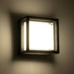 GLOBOSTAR® MAJESTIC 60773 Φωτιστικό Τοίχου - Απλίκα Εσωτερικού/Εξωτερικού Χώρου LED 10W 1050lm 120° AC175-265V Αδιάβροχο IP65 - Πλαστικό Σώμα - Φυσικό λευκό 4500K - Μ17 x Π17 x Υ9cm - Μαύρο - Bridgelux Chip - 3 Χρόνια Εγγύηση - Image 6