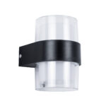 GLOBOSTAR® EMPIRE 60777  Φωτιστικό Τοίχου - Απλίκα Εσωτερικού/Εξωτερικού Χώρου LED 10W 1050lm 120° AC175-265V Αδιάβροχο IP65 - Πλαστικό Σώμα - Θερμό λευκό 2700K - M10 x Π11 x Υ13.5cm - Μαύρο - Bridgelux Chip - 3 Χρόνια Εγγύηση