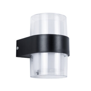 GLOBOSTAR® EMPIRE 60777  Φωτιστικό Τοίχου - Απλίκα Εσωτερικού/Εξωτερικού Χώρου LED 10W 1050lm 120° AC175-265V Αδιάβροχο IP65 - Πλαστικό Σώμα - Θερμό λευκό 2700K - M10 x Π11 x Υ13.5cm - Μαύρο - Bridgelux Chip - 3 Χρόνια Εγγύηση