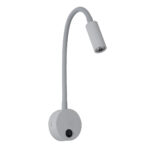 GloboStar® GOOSE 60877 Μοντέρνο Φωτιστικό Τοίχου - Απλίκα Ξενοδοχείου Bed Side LED 3W 300lm 36° AC 220-240V - Reading Light - Μ6.5 x Π15 x Υ24.5cm - Φυσικό Λευκό 4500K - Γκρι Ανθρακί - 3 Xρόνια Εγγύηση