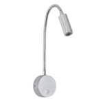 GloboStar® GOOSE 60879 Μοντέρνο Φωτιστικό Τοίχου - Απλίκα Ξενοδοχείου Bed Side LED 3W 300lm 36° AC 220-240V - Reading Light - Μ6.5 x Π15 x Υ24.5cm - Φυσικό Λευκό 4500K - Ασημί Νίκελ - 3 Xρόνια Εγγύηση