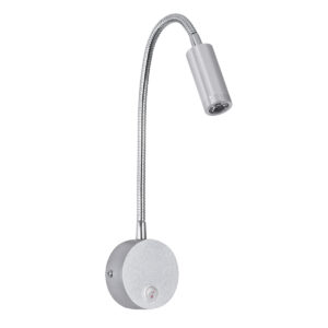GloboStar® GOOSE 60879 Μοντέρνο Φωτιστικό Τοίχου - Απλίκα Ξενοδοχείου Bed Side LED 3W 300lm 36° AC 220-240V - Reading Light - Μ6.5 x Π15 x Υ24.5cm - Φυσικό Λευκό 4500K - Ασημί Νίκελ - 3 Xρόνια Εγγύηση