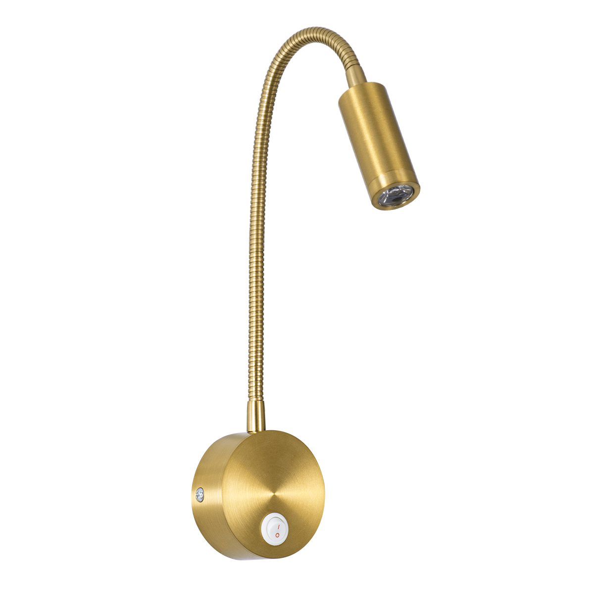 GloboStar® GOOSE 60880 Μοντέρνο Φωτιστικό Τοίχου - Απλίκα Ξενοδοχείου Bed Side LED 3W 300lm 36° AC 220-240V - Reading Light - Μ6.5 x Π15 x Υ24.5cm - Φυσικό Λευκό 4500K - Χρυσό Βούρτσας - 3 Xρόνια Εγγύηση