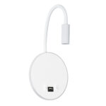 GloboStar® GOOSE 60881 Μοντέρνο Φωτιστικό Τοίχου - Απλίκα Ξενοδοχείου Bed Side LED 6W 600lm 36° & 360° AC 220-240V - Reading Light & 360° Κρυφός Φωτισμός - Φορτιστής USB 3A - Μ15.5 x Π15 x Υ30.5cm - Φυσικό Λευκό 4500K - Λευκό  - 3 Xρόνια Εγγύηση - Image 2