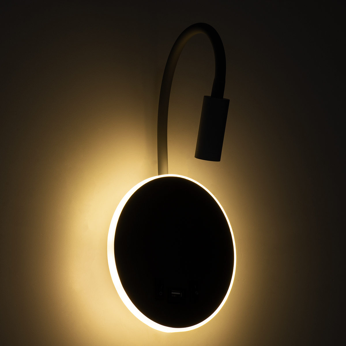 GloboStar® GOOSE 60882 Μοντέρνο Φωτιστικό Τοίχου - Απλίκα Ξενοδοχείου Bed Side LED 6W 600lm 36° & 360° AC 220-240V - Reading Light & 360° Κρυφός Φωτισμός - Φορτιστής USB 3A - Μ15.5 x Π15 x Υ30.5cm - Φυσικό Λευκό 4500K - Γκρι Ανθρακί - 3 Xρόνια Εγγύηση - Image 9